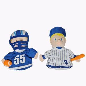 Lillian Vernon Hand Puppets Football Baseball Player 8 Inch Toy Pretend Play